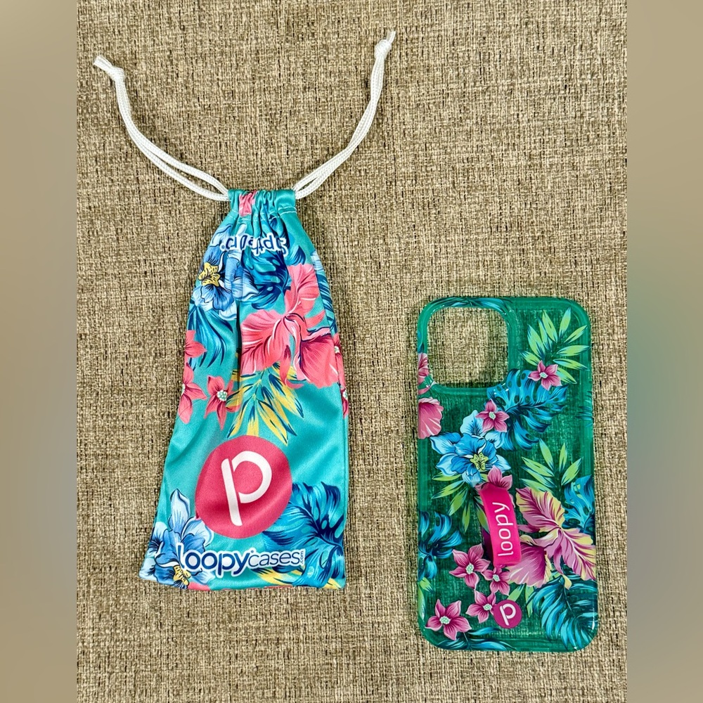 Loopy Case Fits I-Phone 14 Pro Max Tropical Floral Print
